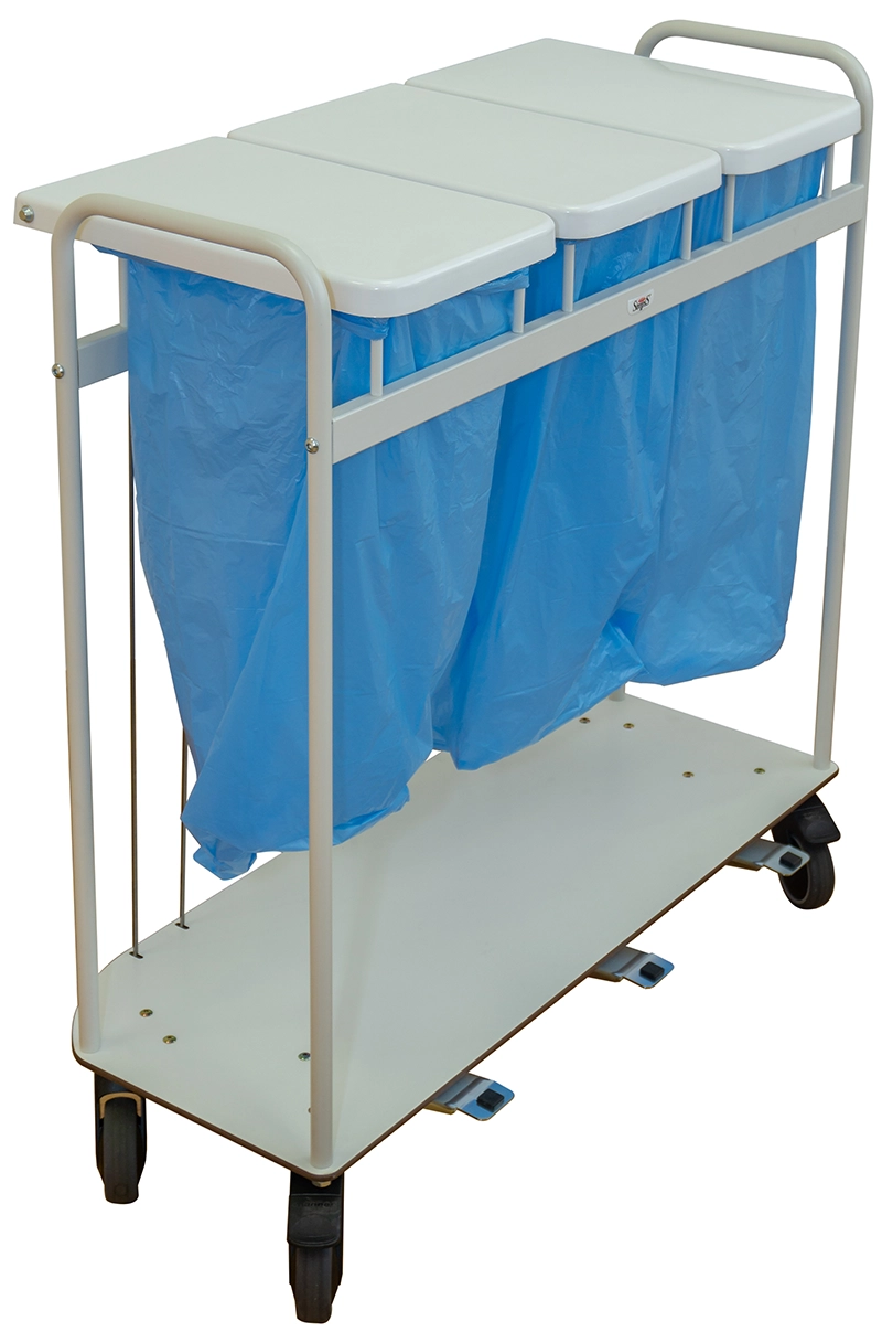 Voziček za umazano perilo trojni