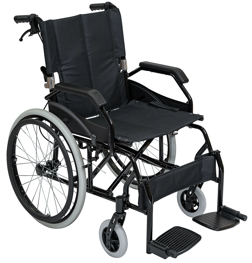 Voziček 46 cm alum. Prince črn